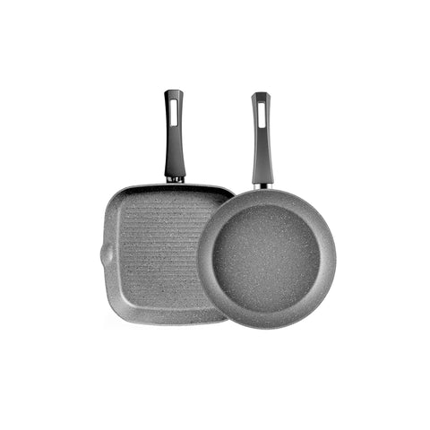 Karaca Gris Biogranite 2-Piece Induction Cookware Set, Grey