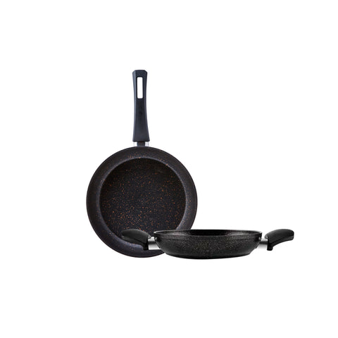 Karaca Blackgold Biogranite 2-Piece Induction Pan Set, Black Gold