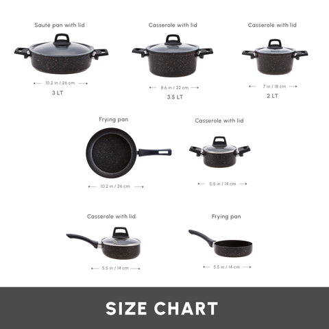 Karaca Biogranite Black Gold 12-Piece Non-Stick Induction Cookware Set