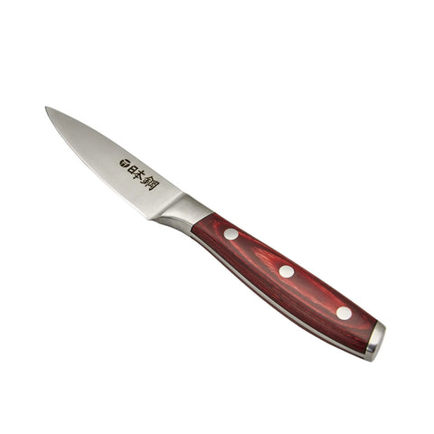 Karaca Japanese Paring Knife, 9cm, Red Silver