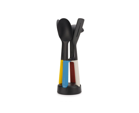 Joseph Joseph Elevate Slim 4-piece Utensil Set with Storage Stand, Multicolour