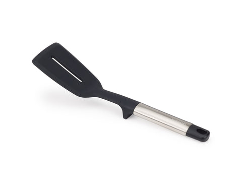 Joseph Joseph Elevate Stainless Steel Silicone Slotted Turner, Black Grey