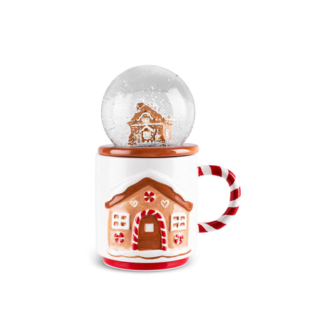 Karaca New Year Christmas House Snowball Mug, 390ml, Multi