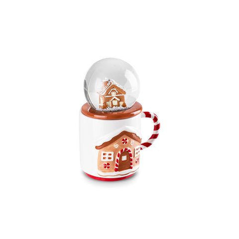 Karaca New Year Christmas House Snowball Mug, 390ml, Multi