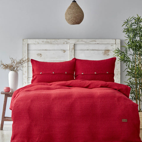 Karaca Home Coline Knitwear Bedspread Set, Double, Red