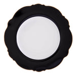 Karaca Romantic Black Porcelain Dinner Plate, 27cm, Black White