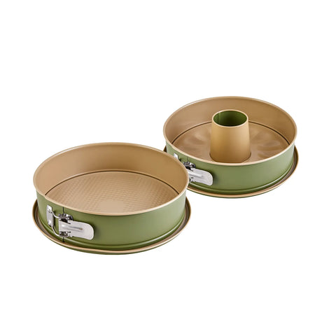 Karaca Jennese Non-Stick Metal Springform Bakeware Set, 2 Piece, 26cm, Green