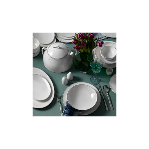 Karaca New Shawl 60-Piece Fine Cream Dinner Set for 12 People, White