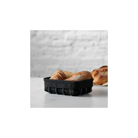 Karaca Owa Metal and Fabric Bread Basket, Small, Black