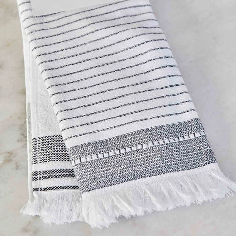 Karaca Home Alina 100% Turkish Cotton Kitchen Towel Set, 2 Piece, 60cmx40cm, White Grey