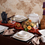 Karaca Batik 60-Piece Fine Cream Dinner Set for 12 People, Multi