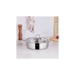 Karaca Bianca 304 Stainless Steel Induction Shallow Casserole with Lid, 26cm, Silver