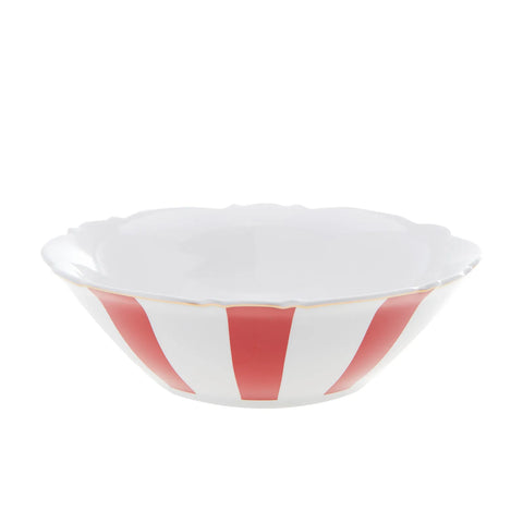 Karaca Romantic Porcelain CerealSoup Bowl, 14cm, Red White