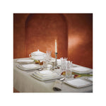 Karaca Fine Pearl Trove 62 Piece Dinner Set for 12 People, White Platinum