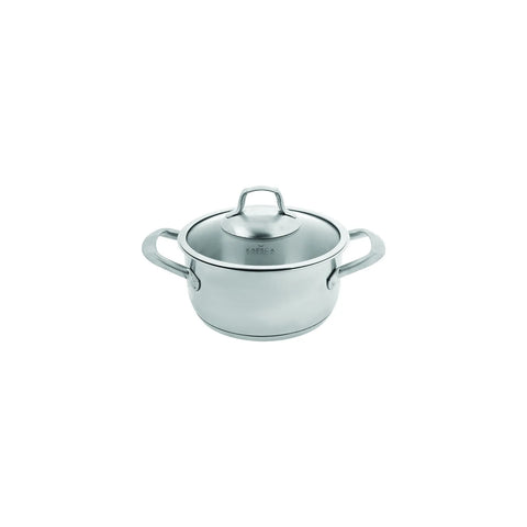 Karaca Bianca 304 Stainless Steel Induction Stockpot with Lid, 26cm, Silver