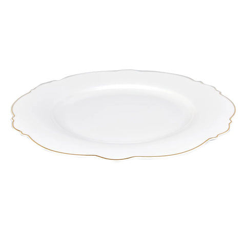 Karaca Romantic Porcelain Dinner Plate, 27cm, White Gold