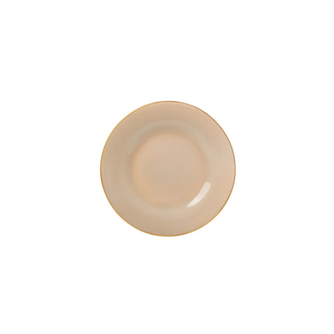 Karaca Retro Glass Dinner Plate, 26cm, Beige Gold