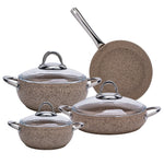 Karaca Avanos Biogranite 7-Piece Non-Stick Cookware Set, Terra