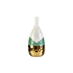 Karaca Barcelona Ceramic Vase, 12cmx12cmx26 cm, Gold White Green