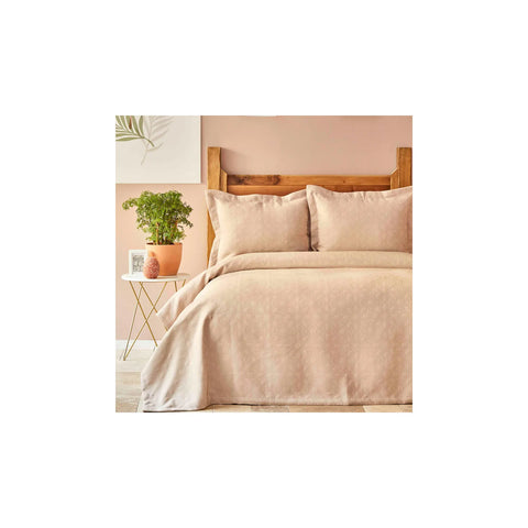 Karaca Home Back To Basic Bedspread Set, Single, Powder