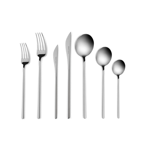 Karaca Focus 84-Piece Stainless Steel Cutlery Set for 12 People, Platinum