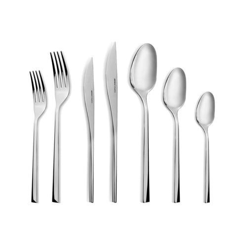 Karaca New Everest 84-Piece Stainless Steel Cutlery Set for 12 People, Silver