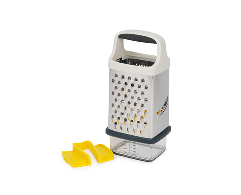 Joseph Joseph Multi-Grip Box Grater with Precision Food-Grip, Grey Yellow