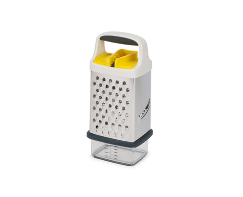 Joseph Joseph Multi-Grip Box Grater with Precision Food-Grip, Grey Yellow