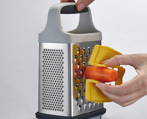 Joseph Joseph Multi-Grip Box Grater with Precision Food-Grip, Grey Yellow