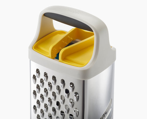 Joseph Joseph Multi-Grip Box Grater with Precision Food-Grip, Grey Yellow