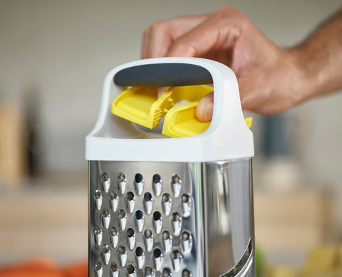 Joseph Joseph Multi-Grip Box Grater with Precision Food-Grip, Grey Yellow