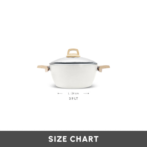 Karaca Swiss Crystal Induction Stockpot with Lid, 24cm, Creamy