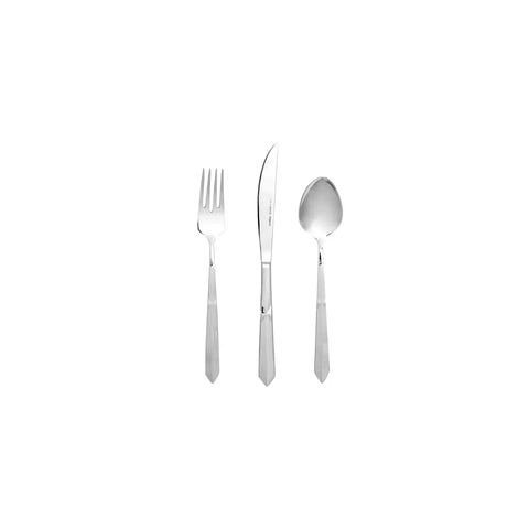 Karaca Diamond 84-Piece Stainless Steel Cutlery Set for 12 People, Silver