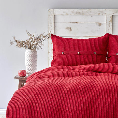 Karaca Home Coline Knitwear Bedspread Set, Double, Red