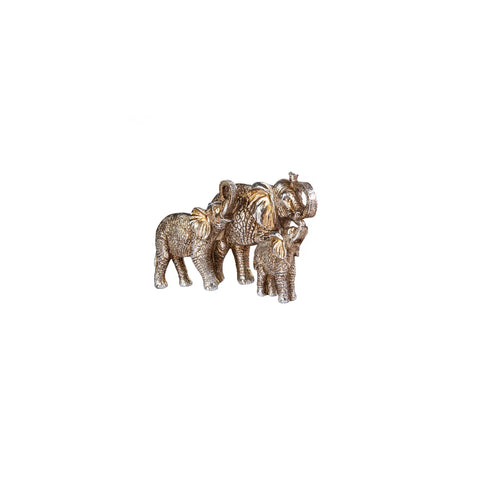 Karaca Nova Elephant Family Decorative Trinket, 33.5cmx18cm, Gold Silver