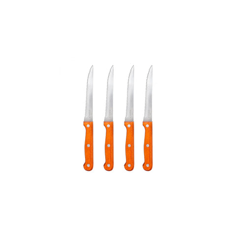 Karaca Angle 4 Piece Steak Knife Set, Orange