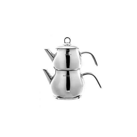 Karaca Layla Stainless Steel Induction Teapot Set, Midi, Silver