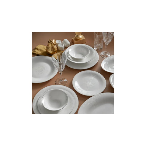 Karaca Fine Pearl Bella 58-Piece Dinner Set for 12 People, White