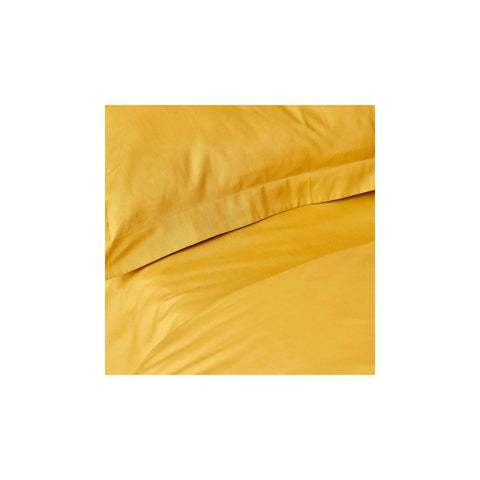 Karaca Home Back To Basic 100% Turkish Cotton Duvet Cover Set with Bed Sheet, Double, Mustard