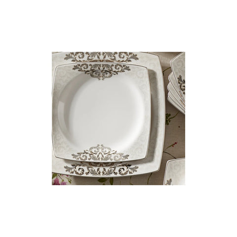 Karaca Nazende 60-Piece Fine Cream Dinner Set for 12 People, Multi