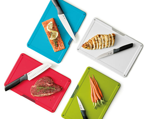 Joseph Joseph Folio Icon Plus 8 Piece Knife and Chopping Board Set, Multicolour