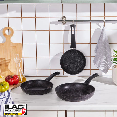 Karaca Biogranite Dide 3-Piece Induction Pan Set, Black