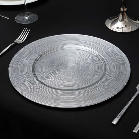 Premium Round Silver Placemat, Silver