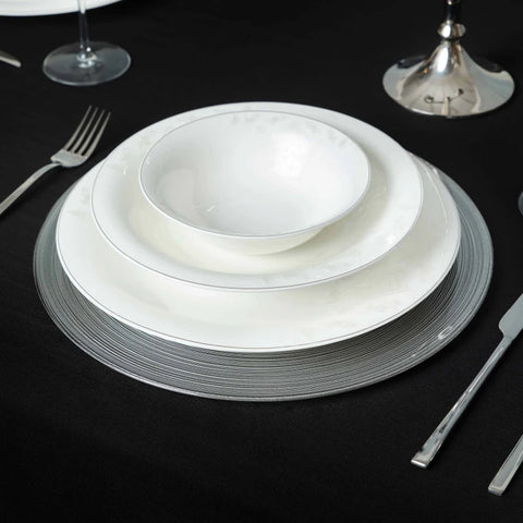 Premium Round Silver Placemat, Silver