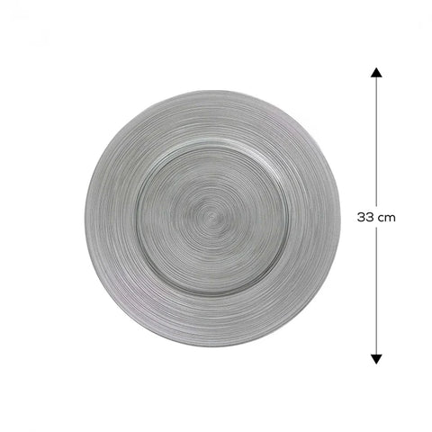 Premium Round Silver Placemat, Silver