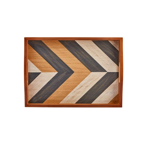 Karaca Pattern Rectangular Tray, 42cm, Wood