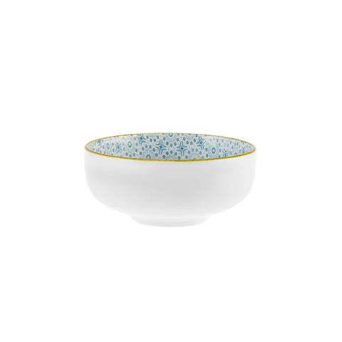 Karaca Floral Porcelain Round Snack Bowl, 10cm, Blue