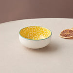 Karaca Floral Porcelain Round Snack Bowl, 10cm, Yellow