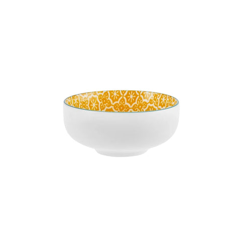 Karaca Floral Porcelain Round Snack Bowl, 10cm, Yellow