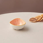 Karaca Floral Porcelain Triangle Snack Bowl, 10cm, Orange